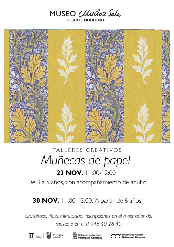 Cartel detalles del taller creativo, "Muñecas de papel"